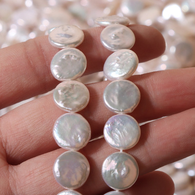 10-11mm Strong light Button Baroque Special-shaped natural freshwater Pearl Bare beads diy manual Jewelry parts