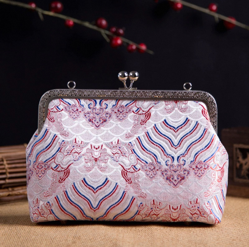 中国風刺繍口金バッグdiy材料バッグ新中国式バッグレトロ晩餐カバンハンドバッグ|undefined