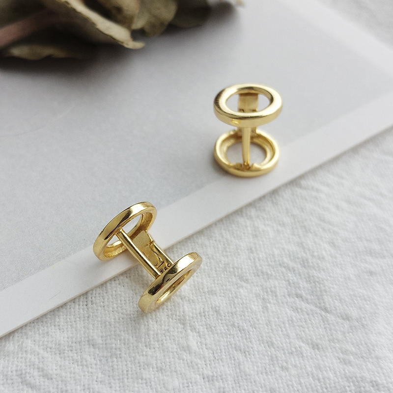 Orecchini a lobo a forma di o a doppio anello placcati oro 18k_voghion.com