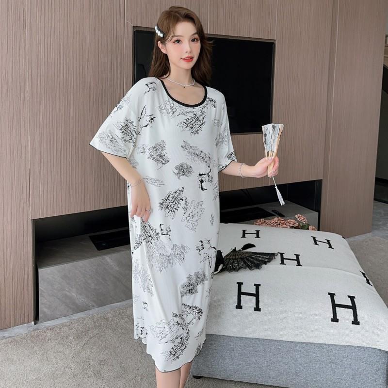 Camisón de verano chica extra grande 200kg modal desgaste del hogar lindo dibujos animados TikTok vivir desgaste del hogar