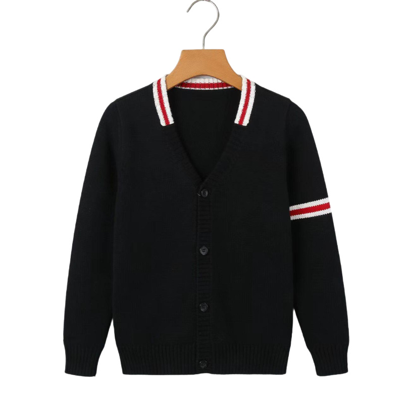Primary and Secondary School Uniforms, Autumn and Winter College-Style Knitted Cotton Sweaters, Kindergarten Uniforms, Cardigans, Children's Class Uniforms