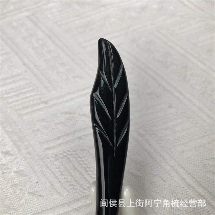 Hand Carved Ox Horn Hair Stick 18cm Bow Shape Chinese Style Hairpin for Updo Hairstyles Gift specifications