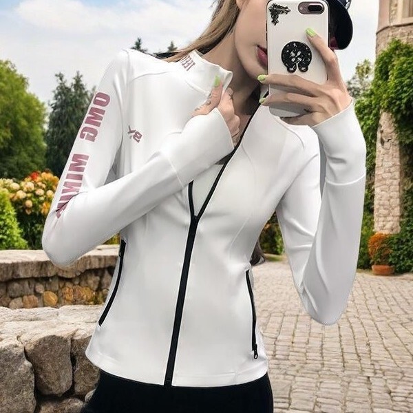 Sports Coat Women's Casual Windproof Vertical Collar Running Training Suit Yoga Fitness Top Slim-fit Long-sleeved Jacket Autumn and Winter