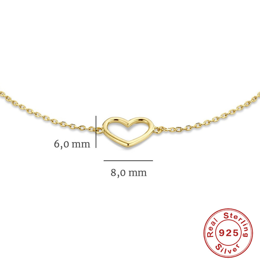 Simple Style Heart Shape Sterling Silver Plating 18k Gold Plated Bracelets display picture 1