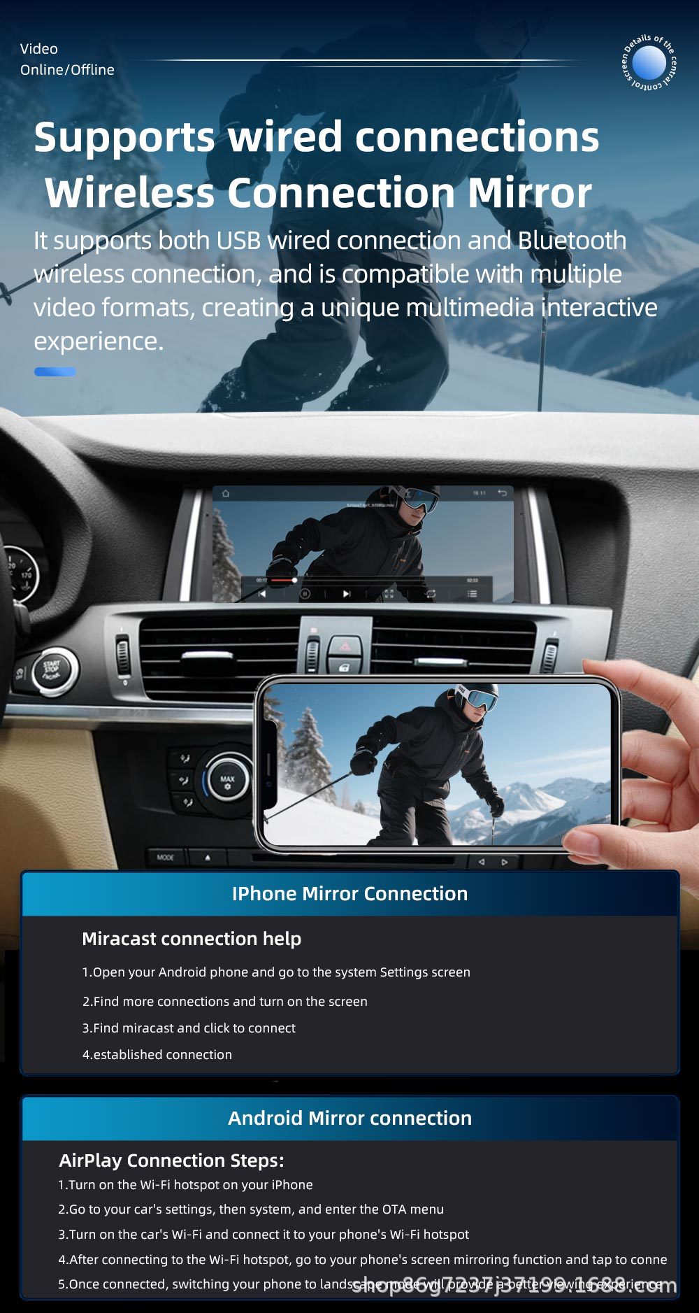 Suitable for Bmw X3 F25 X4 F26 8.8inch Android Bluetooth Car Player Carplay Navigation One