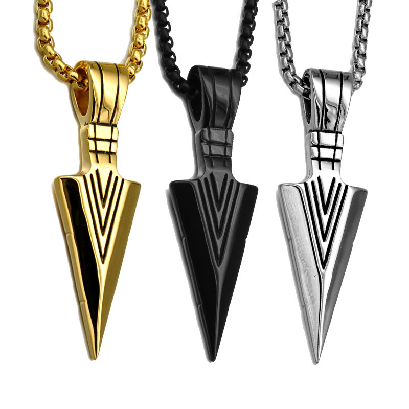 Titanium Steel Pendant Material Hip-Hop Arrow Titanium Steel Men's Pendant Necklace