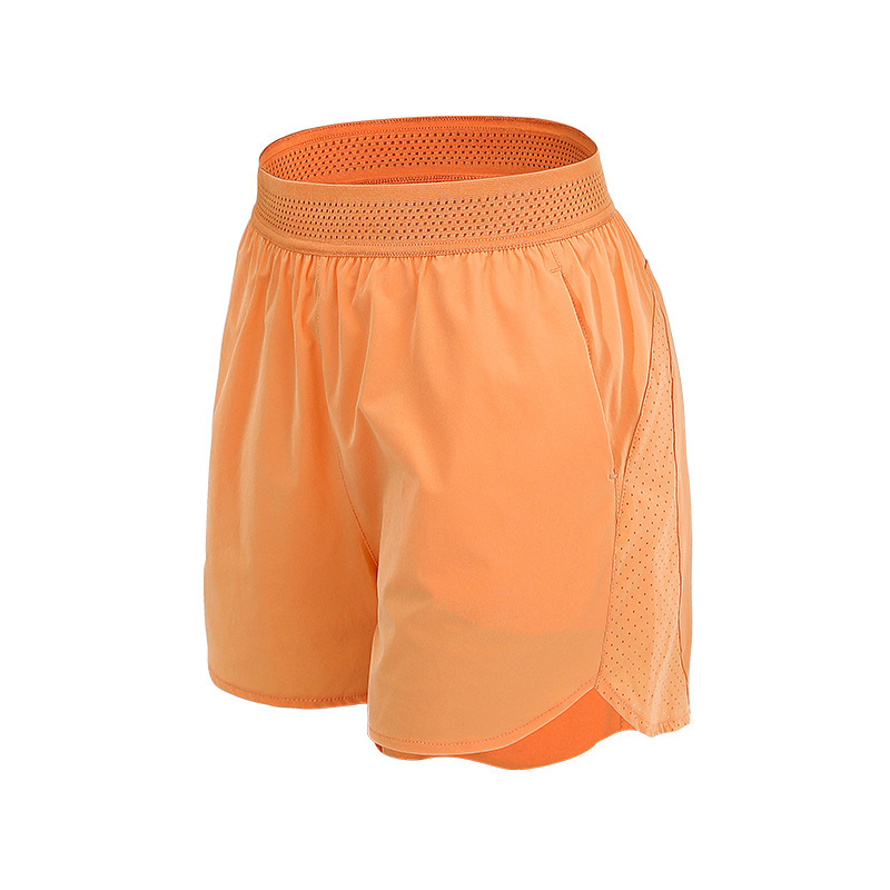 新しい抗露出スポーツホットパンツ偽ツーピースメッシュ通気性ランニングショーツヨガウェアフィットネスカジュアルパンツ夏|undefined