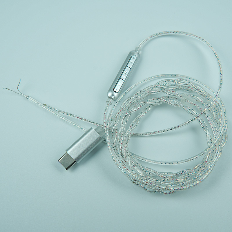High-Fidelity Two-Core Silver-Plated Headphone Semi-Finished Cable with Microphone, Low Impedance DIY Upgrade Cable, Headphone Repair Loose Cable High-Fidelity Two-Core Silver-Plated Headphone Semi-Finished Cable with Microphone, Low Impedance DIY Upgrade Cable, Headphone Repair Loose Cable
