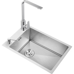 OD59 wholesale kitchen sink basin SUS304 stainless steel handmade basin side-mounted thickened double basin converted to single basin large