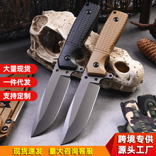 厂家直销新颖户外直刀多功能战术小刀生存刀带工具卡磨刀石打火棒