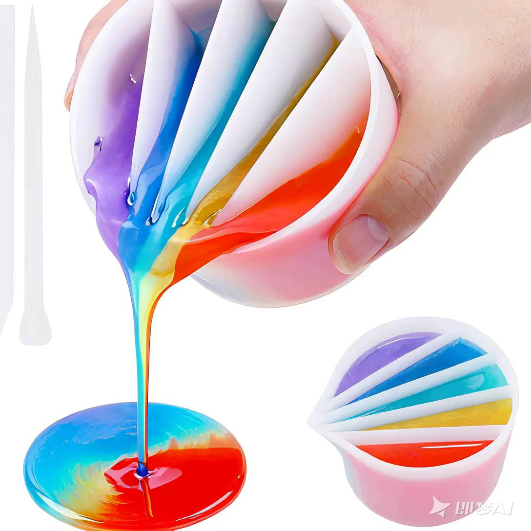 Популярная трансграничная чисто-белая силиконовая разделенная чашка для смешивания цветов, чашка для смешивания цветов ручной работы, многофункциональная чашка контрастного цвета