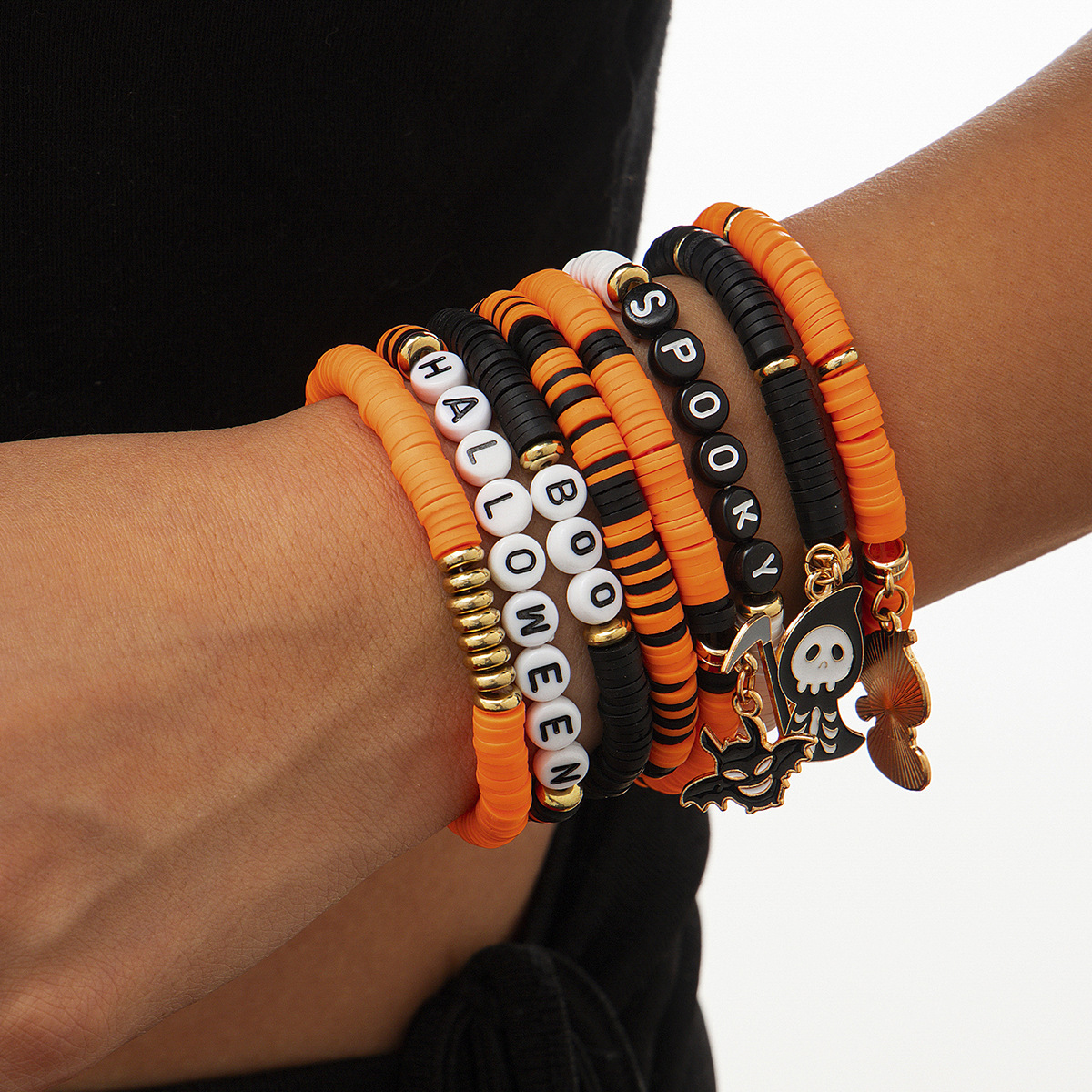 21g Weight Alloy Pendant Material Bracelets Classification CCB, Arylic, soft clay Chain Material 1 Set Quantity Festival Occasion CCB, Arylic, Alloy Material Halloween Festival Pumpkin, Bat, Ghost Pattern Women's Gender Beaded, Enamel Design Funny Style Funny Pumpkin Bat Ghost CCB Arylic Alloy Beaded Bracelets Wholesale 66