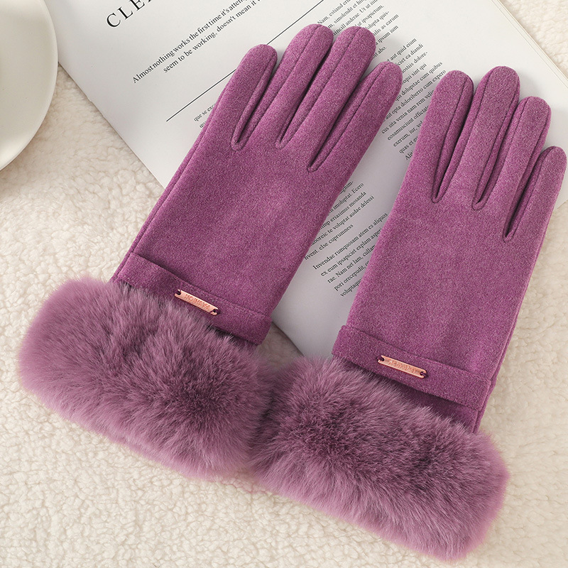 Guantes cálidos de invierno para mujeres, guantes táctiles a prueba de viento para montar al aire libre.