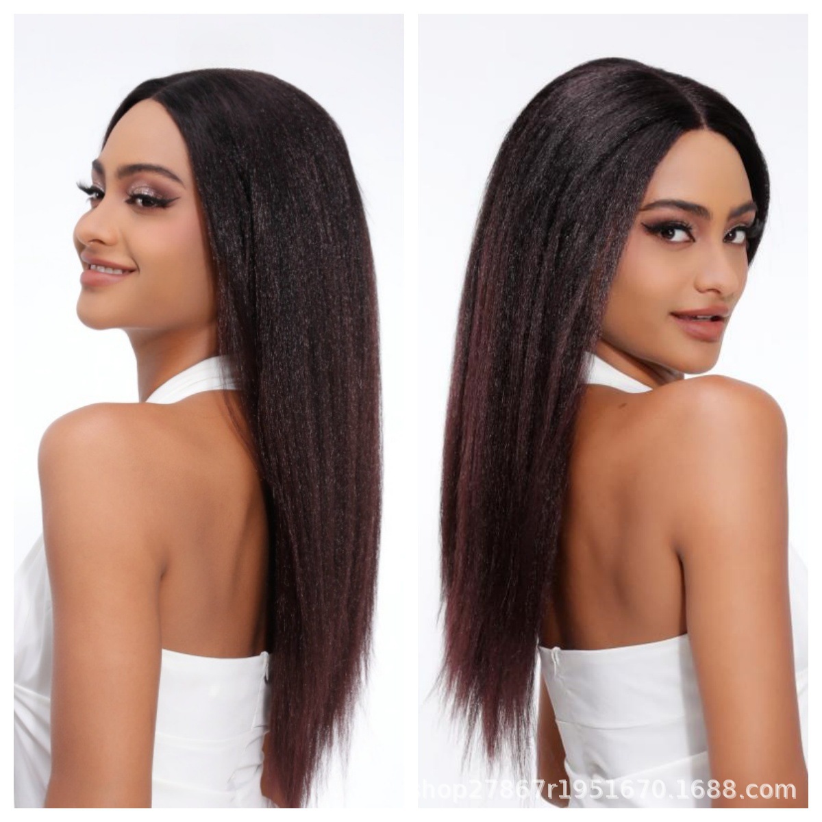 Comercio exterior europeo y americano tejido a mano africano largo maíz caliente Kinky Straight negro natural J fibra química capuchón de encaje