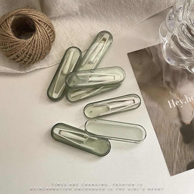 Cold style retro simple portable contact lens case remover contact lens clip stick tweezers combination