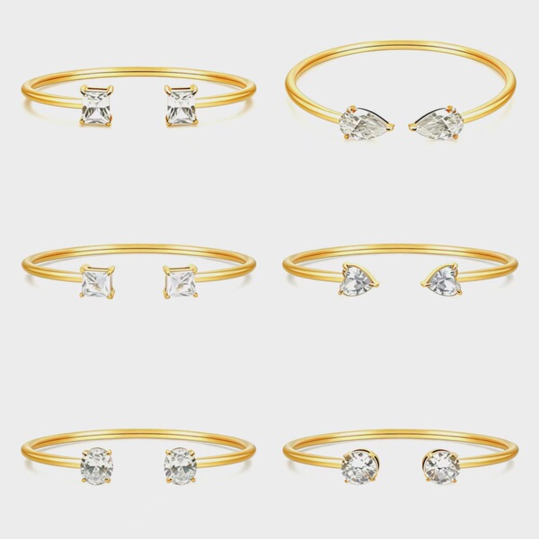 Fashionable square bracelet with zircon stainless steel