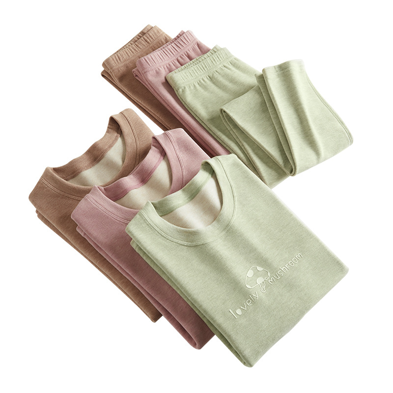 lana de seda de niña chaqueta de otoño pantalones de otoño conjunto de escuela secundaria delgada antibacteriana calentamiento ropa interior mujer