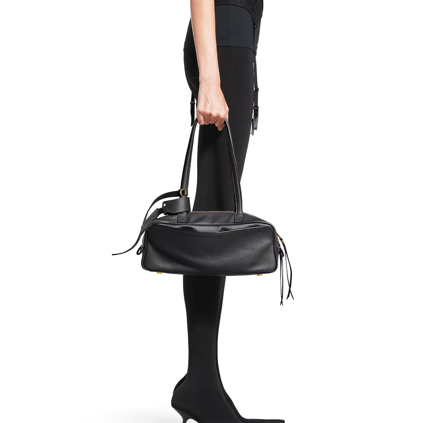 Borsa a tracolla bowling in pelle da donna grande capienza_voghion.com
