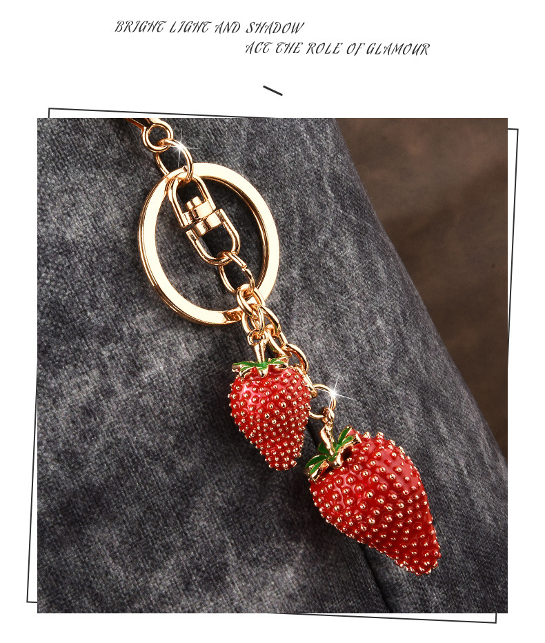 Alloy Material 1 Piece Alloy Strawberry Bag Charms