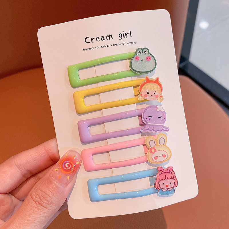 Horquilla de estrella colorida de dopamina, accesorio para el cabello para niños, horquilla con clip de flequillo lateral bonito para niñas, adorno para el cabello con clip BB.