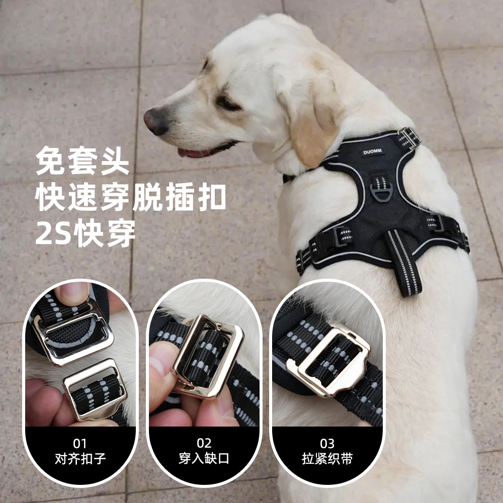 Tracción táctica ligera de vehículo de viento de doble propósito cinturón de pecho para perros grandes y medianos cinturón de pecho para perros anti-saltos de automóviles