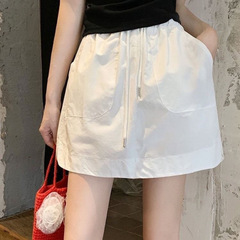 胖妹妹200斤特大码休闲工装半身裙运动夏季宽松短裙松紧显瘦裤裙
