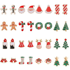 クロスボーダー人気クリスマスピアスセット合金サンタクロースクリスマスツリーピアスdiyセットアクセサリー