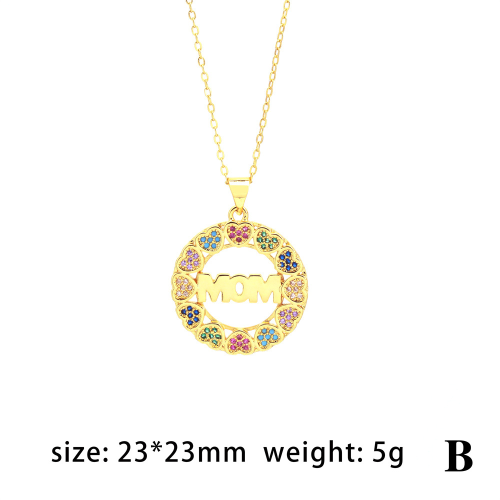 Casual Simple Style Letter Heart Shape Copper Plating Zircon Pendant Necklace 1 Piece display picture 6