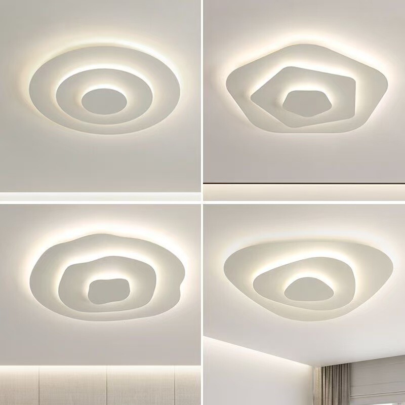 Internet Celebrity Living Room Bedroom Lamp Irregular Lamp Nordic Minimalist Round Ceiling Lamp Oval Triangle Multi-Layer Cloud Lamp