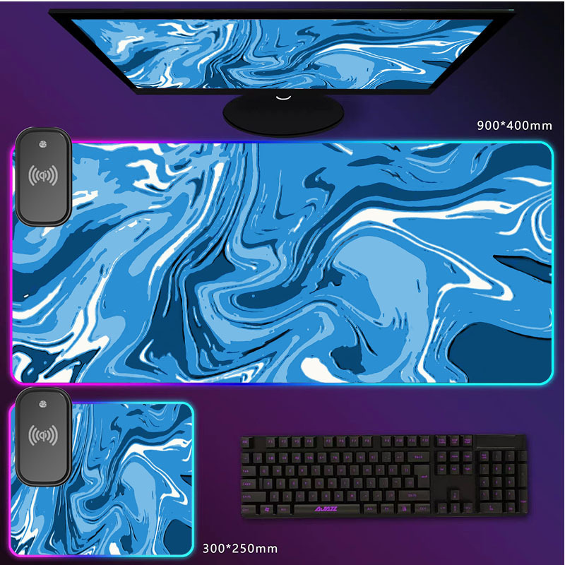 Transfronteriza al por mayor de fábrica nuevo patrón abstracto serie de carga inalámbrica mouse pad color mágico luminoso RGB mouse pad