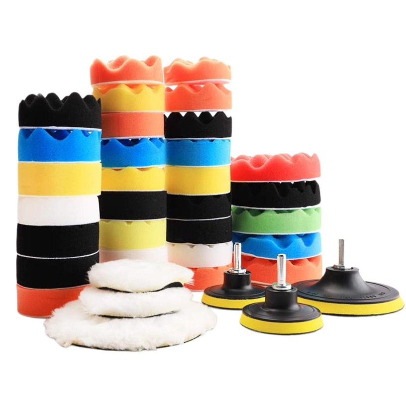 Especial transfronterizo para 3-7-pulgadas 39 piezas esponja pulido traje coche belleza esponja placa combinación pulido rueda esponja