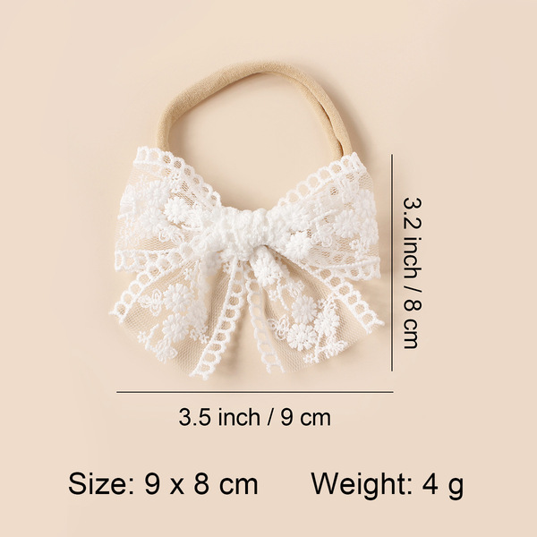 Summer children's nylon headband with bow handmade
