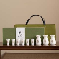 白酒用酒器、15ml小酒杯、羊脂玉白磁、家庭用酒壺、一口杯、小茶杯、烈酒用