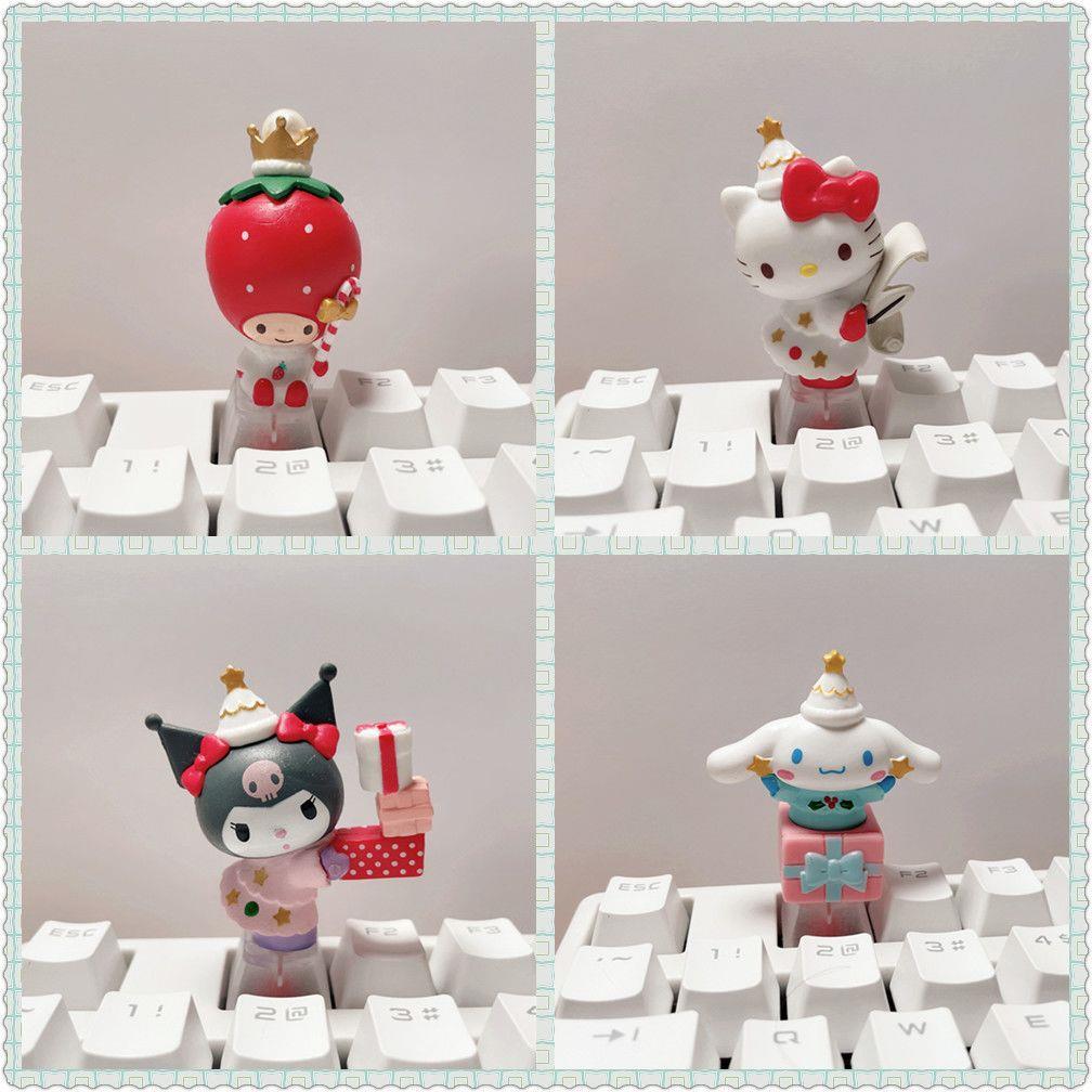 New Kuromi Cinnamon Dog Christmas Melody Cute Keycap Cross Shaft Mechanical Keyboard Suitable for Translucent Esc