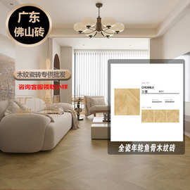 全瓷年轮鱼骨木纹砖800x800仿古地砖柔光防滑卧室仿木纹地板瓷砖