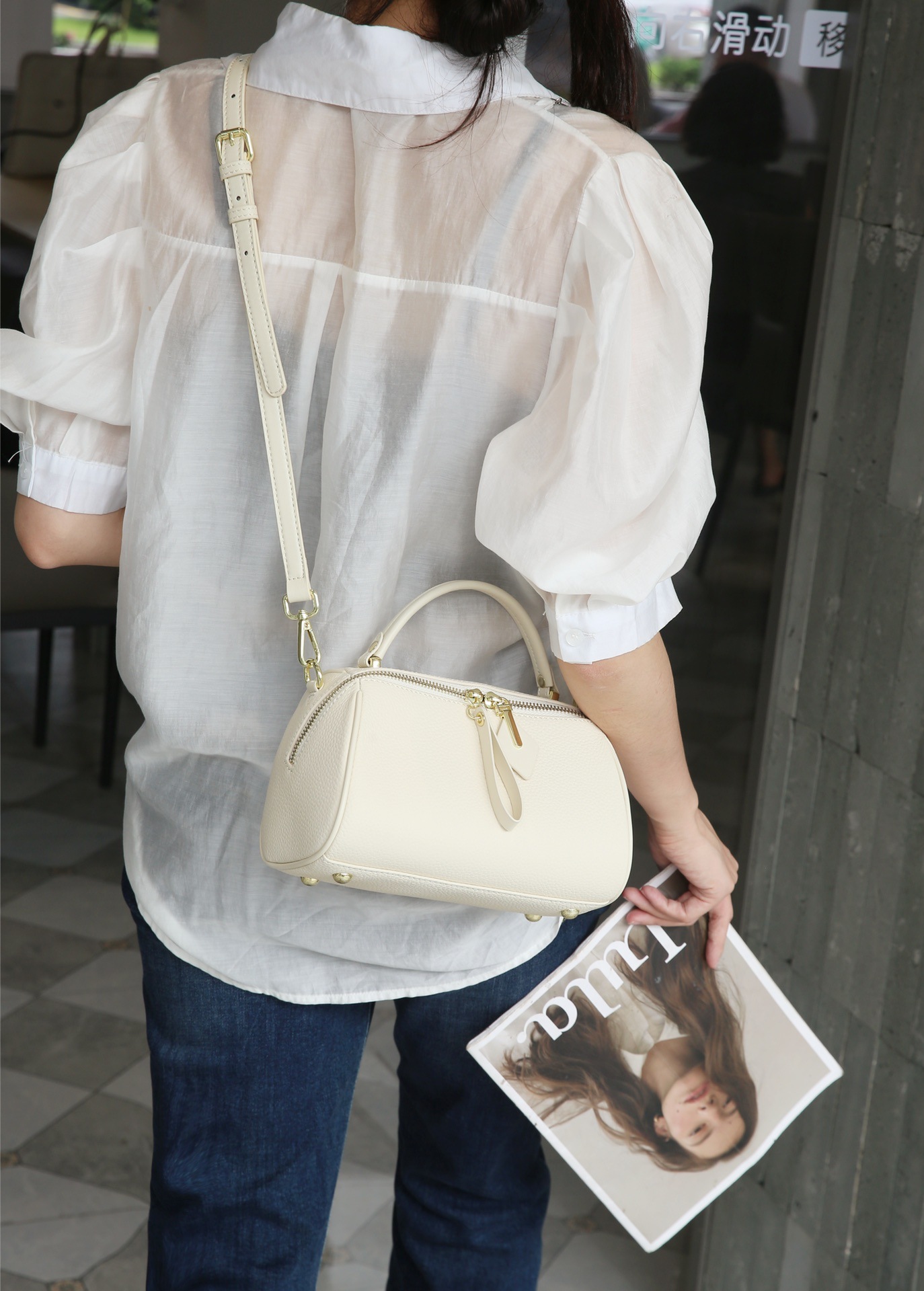 国境を越えた新作、多用途なTOGO一層牛革ボストンバッグ、欧米風クロスボディ、ハンドバッグ、トレンドのショルダーピローバッグ