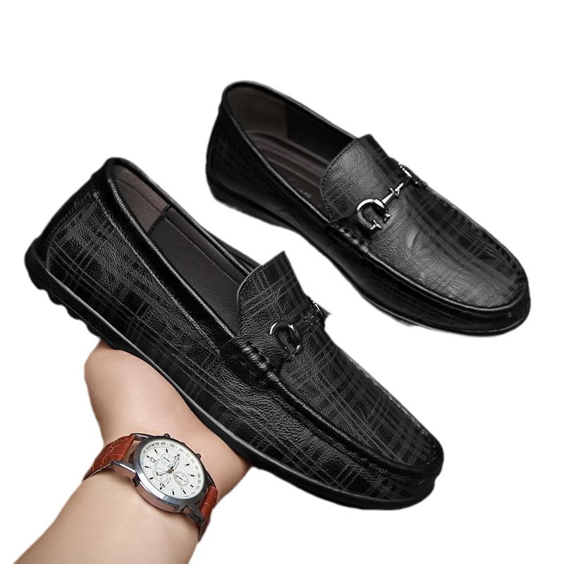 Zapatos de cuero para hombres, zapatos de negocios británicos, zapatos transpirables, zapatos casuales suaves, zapatos de pie para hombres, zapatos planos.