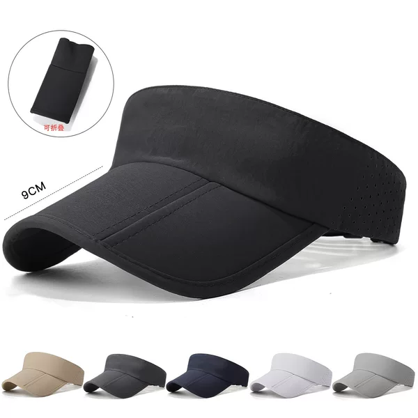 Cross-Border Quick-Drying Breathable Open-Top Hat for Men and Women, Outdoor Sun Protection Sun Hat, Foldable Curved Brim Sports Running Hat