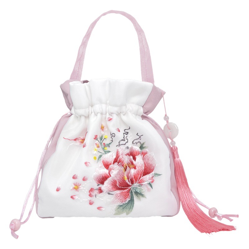 Spring Matching Embroidered Hanfu Crossbody Bag Antique Style Bag Artistic Tassel National Style Casual All-match Cheongsam Bag Large Capacity