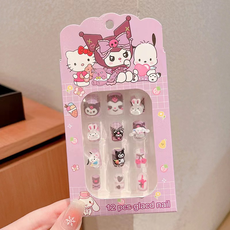 Adorable Sanrio pegatinas de uñas para niños con uñas exquisitas Kolomi Melaty pegatinas de uñas parches de uñas image 13