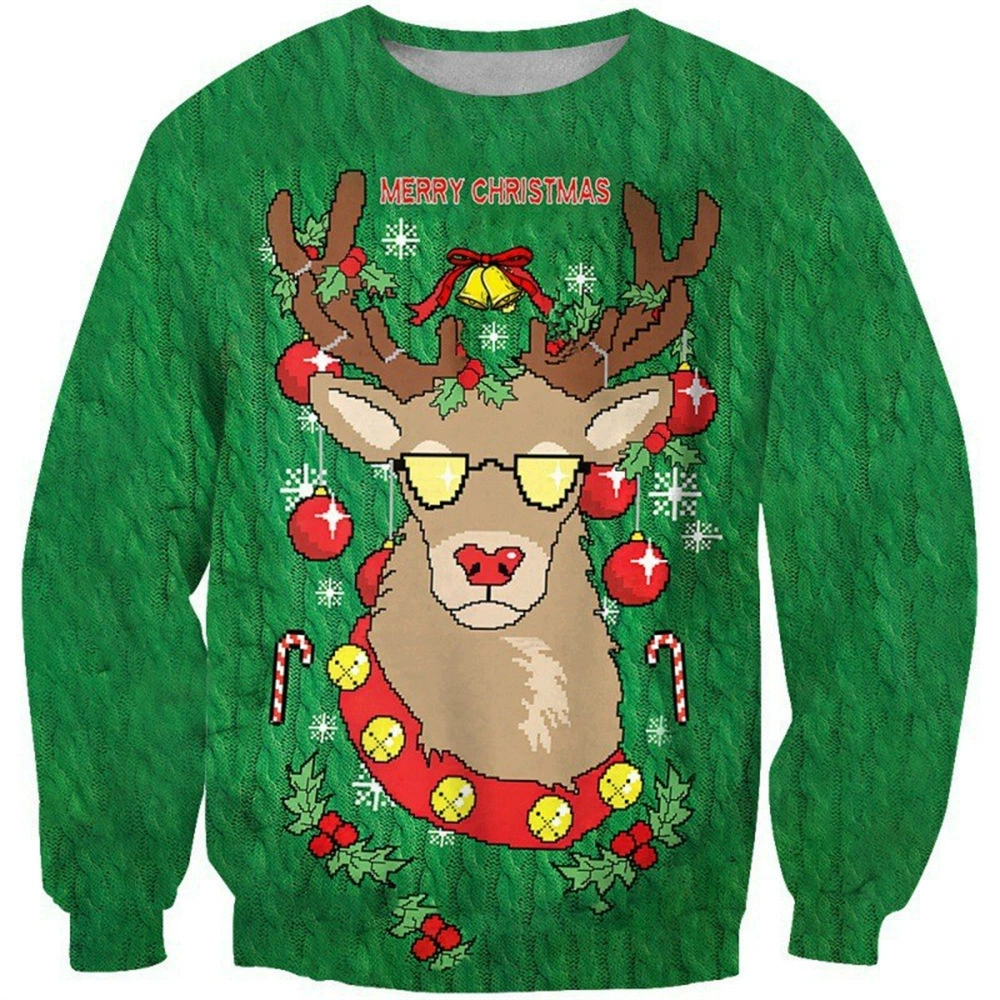 Трансграничные европейские и американские рождественские мужские 3D-принты с круглым воротником свитер повседневные мужские свитера рождественские поставки
