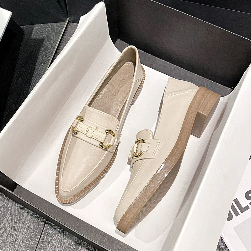 2024 туфли на платформе без шнуровки, лоферы, весенние кожаные туфли в британском стиле, Женская обувь в стиле ретро 41-43