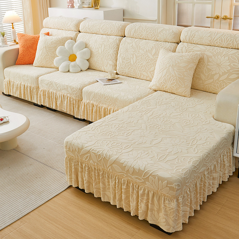 Funda de sofá universal todo incluido cuatro estaciones falda universal nuevo simple elástico antideslizante tela sofá a prueba de polvo ..