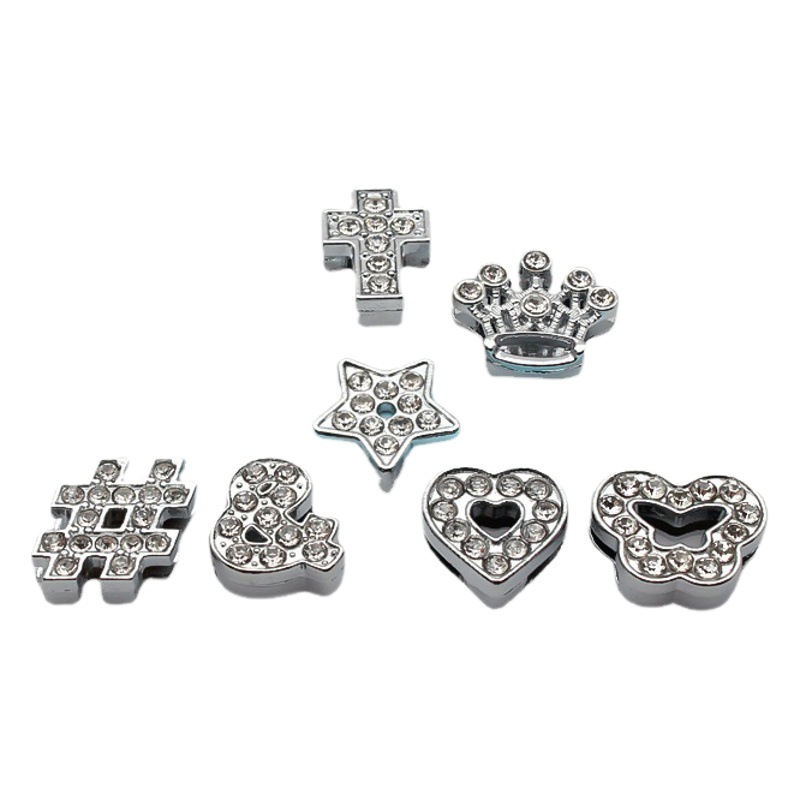 8 ミリメートルクロームダイヤモンド表面ベルトハートハート型携帯電話チェーンナンバープレートキーホルダージュエリーアクセサリーベルト