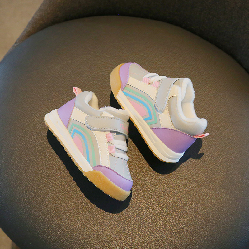 Otoño e invierno nuevos dos zapatos de algodón para niños al por mayor zapatos de algodón para niños zapatos de bebé forrados de lana caliente cálido