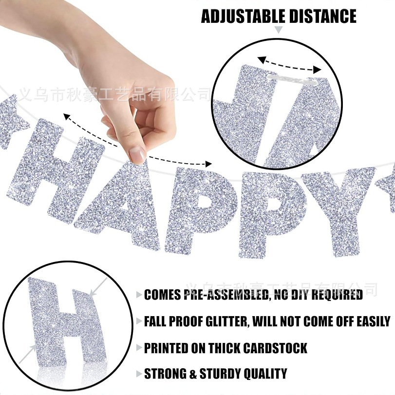 Happy new year2025 año nuevo año nuevo Navidad Nochevieja decoración de papel en polvo de cebolla dorada bandera de letras banner