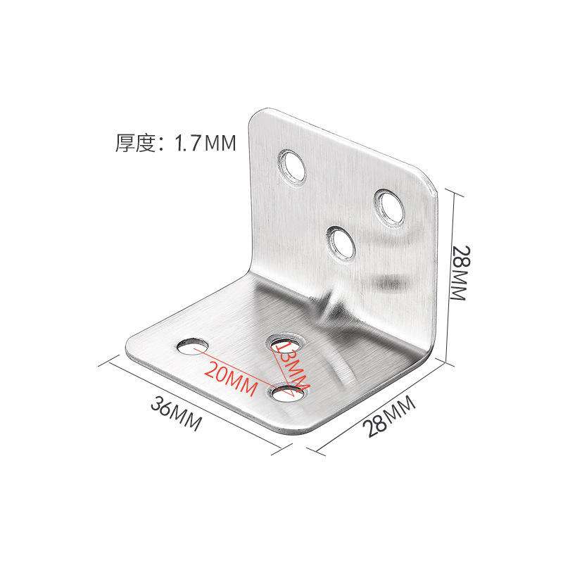 Código de ángulo de hierro engrosado ángulo reforzado placa de soporte de hierro soporte de estante Tipo L código de ángulo recto Partición Soporte mesa y silla pata muebles piezas de enlace