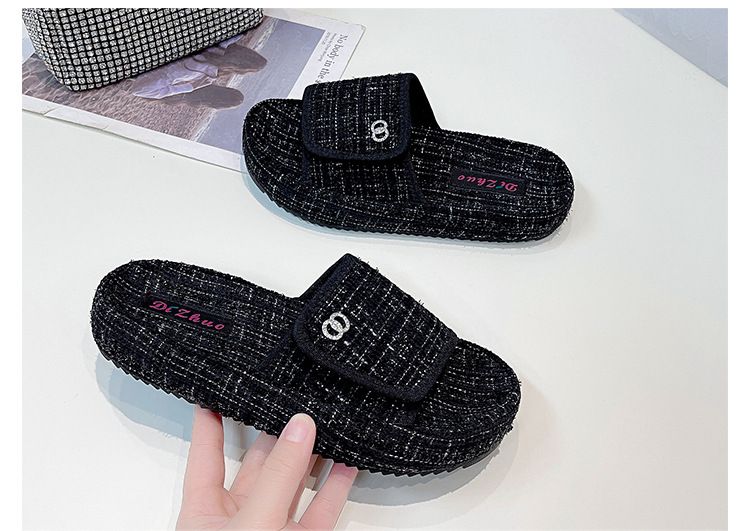 Women's Thick-soled Casual Velcro Slippers For Summer Wear_voghion.com