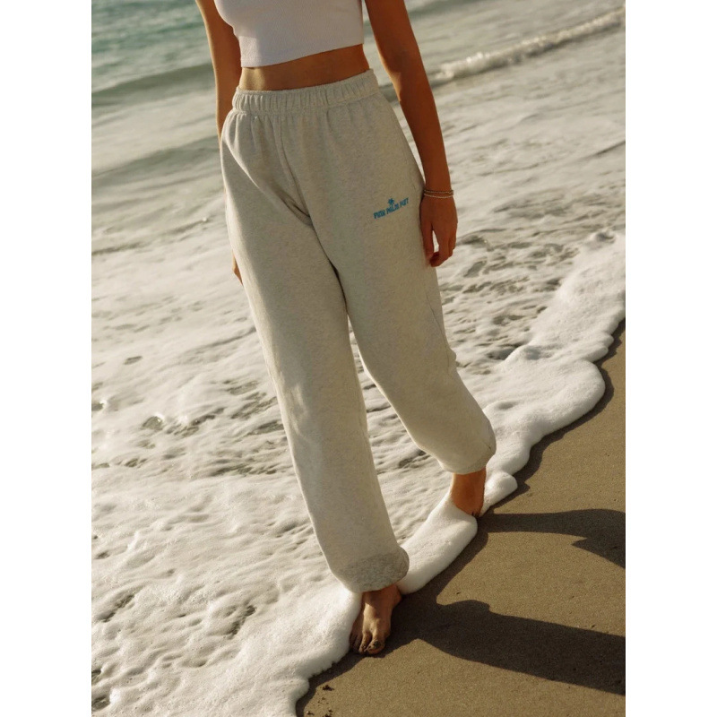 라이트 그레이 스웨트팬츠 자수