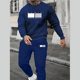 International Cross-Border New Sweatshirt and Sweatpants Two-Piece Set for Men and Women Casual Velvet Round Neck Suit Foreign Trade Wholesale Printing